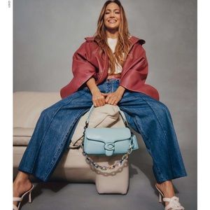 Coach Tabby 26 Pillow Blue with acrylic chain strap